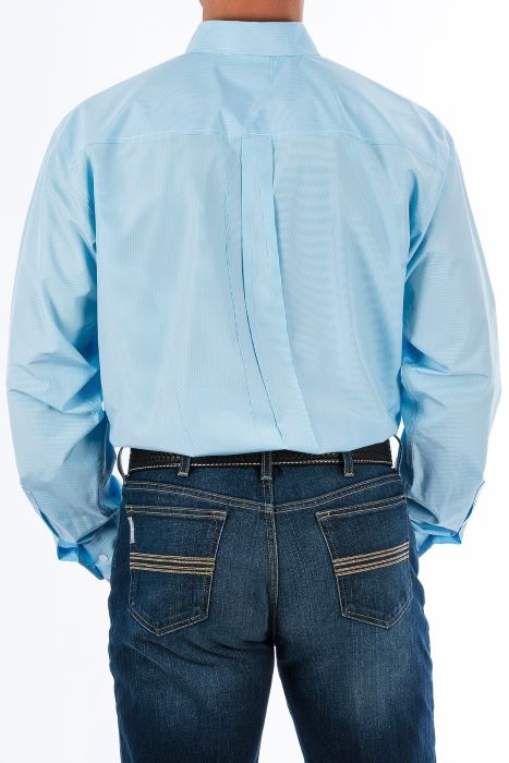 Cinch Mens Tencel Long Sleeve Shirt - Light Blue Stripe [sz:l]