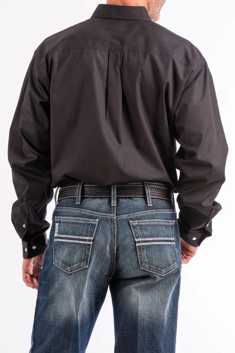 Cinch Mens Solid Colour Full Button Western Shirt - Black [sz:m]