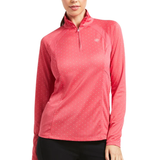 Ariat Sunstopper Womens 2.0 1/4 Zip Long Sleeve Baselayer - Party Punch Dot