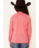 Ariat Kids Sunstopper 2.0 1/4 Zip Baselayer - Party Punch Dot