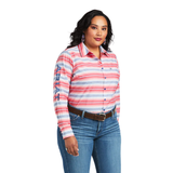 Ariat Womens Team Kirby Stretch Long Sleeve Shirt - Sunrise Serape Print