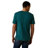 Ariat Centre Fire Mens Short Sleeve Tee - Dark Teal Heather