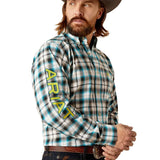 ARIAT PRO TEAM CANNON MENS LONG SLEEVE SHIRT - BLUE/GREY/WHITE [SZ:S]