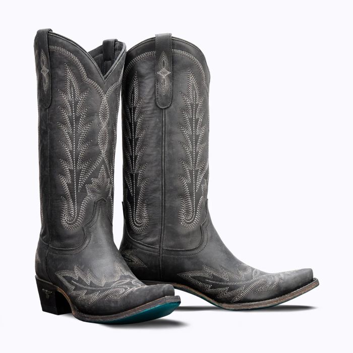 Lane Lexington Boots - Distressed Jet Black