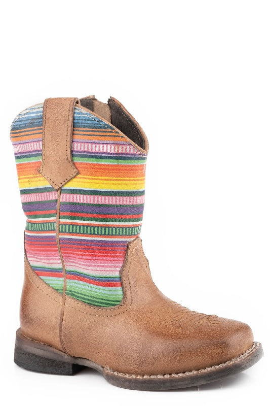 Roper Cora Toddler Serape Boots - Tan/serape Leather