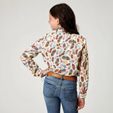 ROPER GIRLS FIVE STAR COLLECTION LONG SLEEVE SHIRT - FEATHER TOSS [SZ:XS]