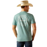 ARIAT HERITAGE CIRCLE MENS SHORT SLEEVE TEE - OIL BLUE HEATHER [SZ:S]