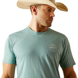 ARIAT HERITAGE CIRCLE MENS SHORT SLEEVE TEE - OIL BLUE HEATHER [SZ:S]