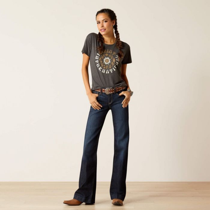 ARIAT SOL CIRCLE SHORT SLEEVE TEE - CHARCOAL HEATHER [SZ:XS]