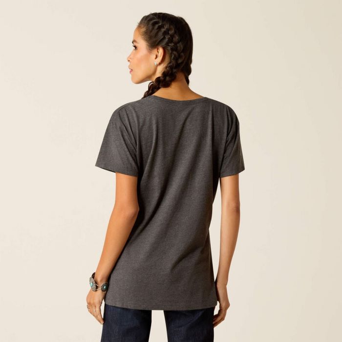 ARIAT SOL CIRCLE SHORT SLEEVE TEE - CHARCOAL HEATHER [SZ:XS]