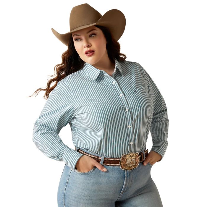 ARIAT KIRBY WOMENS LONG SLEEVE WRINKLEFREE SHIRT - CAPRI STRIPE [SZ:XS]