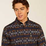 ARIAT TRIPP MENS FITTED LONG SLEEVE SHIRT - DARK BLUE