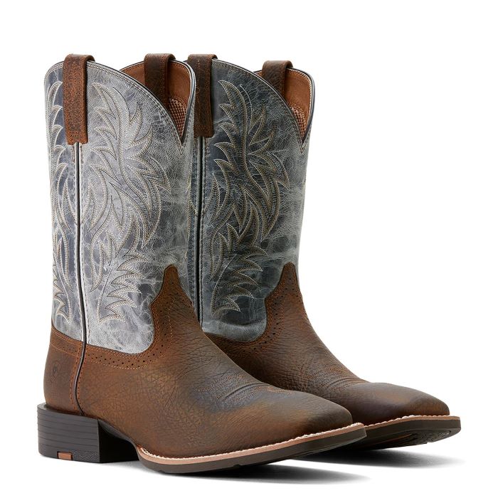 Ariat Sport Western Wide Sqaure Toe Mens Boots - Earth/glacier Blue [sz:6ee]