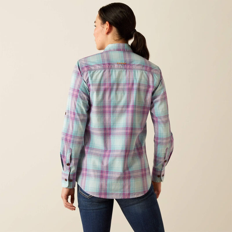 Ariat Womens Rebar Durastretch Longsleeve Workshirt - Aquatic [sz:xs]