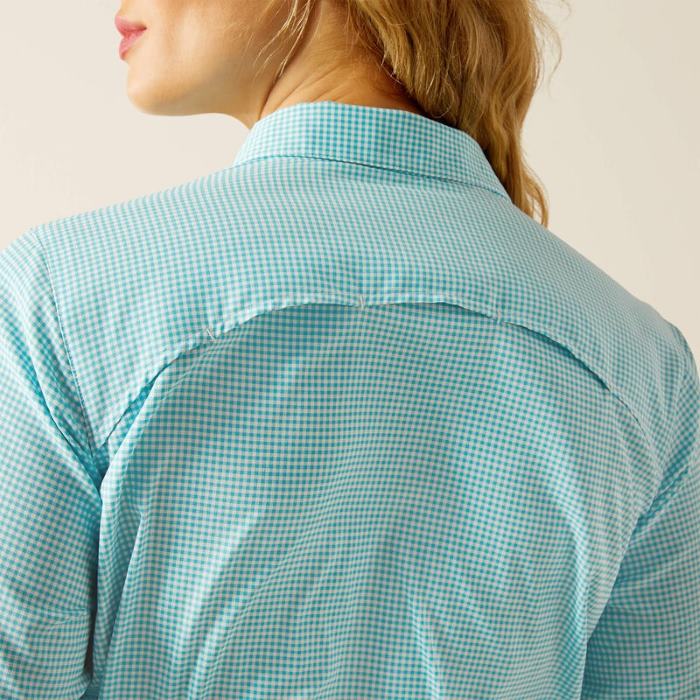 Ariat Womens Venttek Long Sleeve Shirt - Peacock Blue Check [sz:xs]