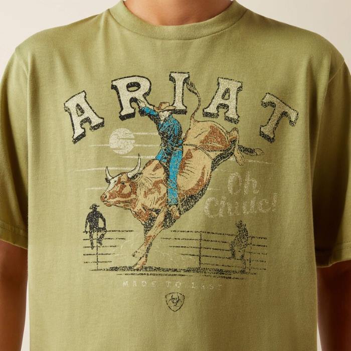Ariat Oh Chute Boy Short Sleeved Tee - Tent Green [sz:xs]