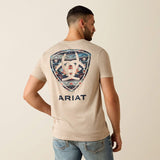 Ariat Sandstone Shield Mens Short Sleeve Tee - Brindle Heather [sz:m]