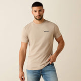 Ariat Sandstone Shield Mens Short Sleeve Tee - Brindle Heather [sz:m]