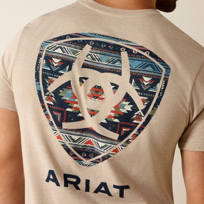 Ariat Sandstone Shield Mens Short Sleeve Tee - Brindle Heather [sz:m]