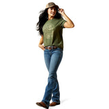 Ariat Desert Snake Womens Short Sleeved Tee - Military Heather [sz:xs]