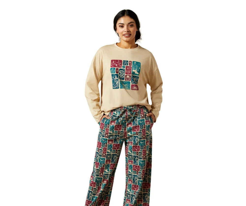 Ariat Womens Dreams Pajama Set Western Blocks