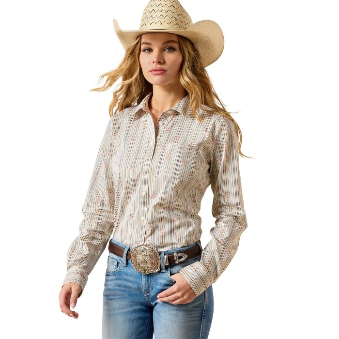 Ariat Vintage Floral Womens Kirby Longsleeve Shirt - Floral Stripe [sz:s]