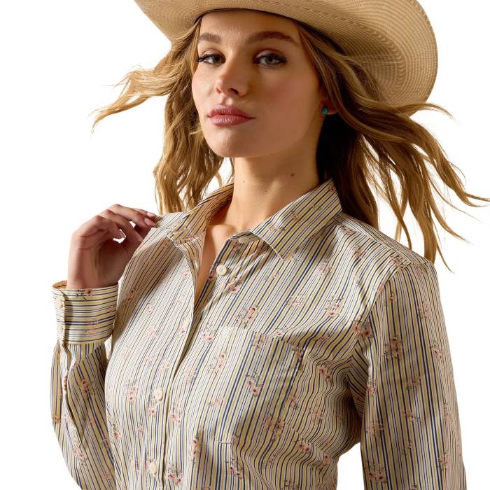 Ariat Vintage Floral Womens Kirby Longsleeve Shirt - Floral Stripe [sz:s]