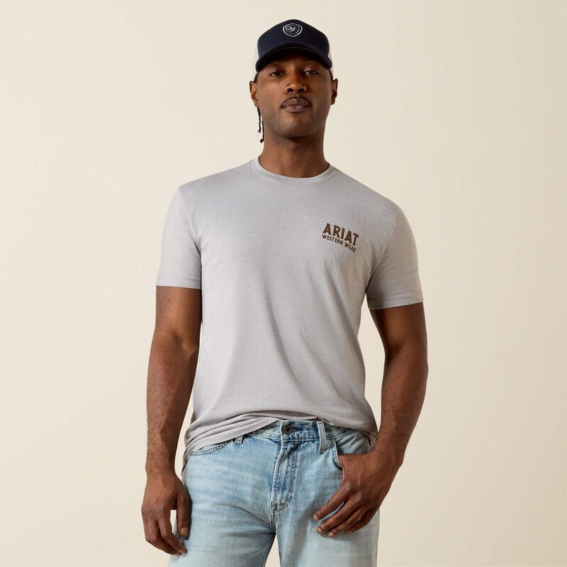 Ariat Outline Shop Short Sleeve T Shirt - Pewter [sz:m]