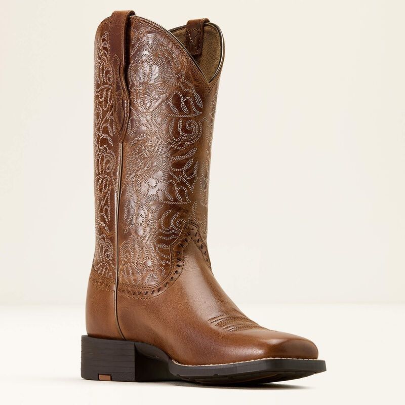 Ariat Round Up Remuda Womens Wide Square Toe Boots - Aged Tan [sz:6.5c]