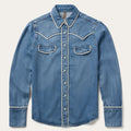 Stetson Piped Womens Denim Long Sleeve Shirt [sz:s]