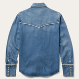 Stetson Piped Womens Denim Long Sleeve Shirt [sz:s]