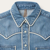 Stetson Piped Womens Denim Long Sleeve Shirt [sz:s]