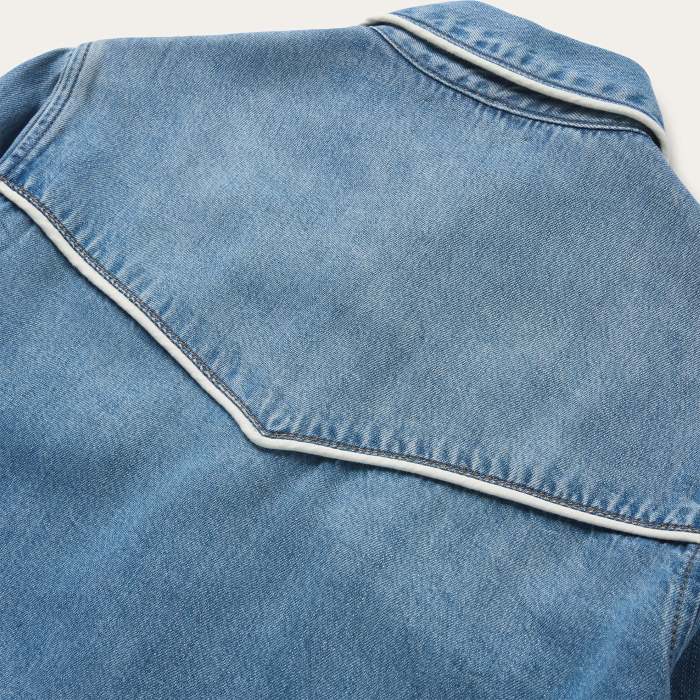 Stetson Piped Womens Denim Long Sleeve Shirt [sz:s]