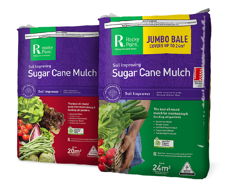 Sugar Cane Mulch Rocky Point Jumbo Green 24sq Mt