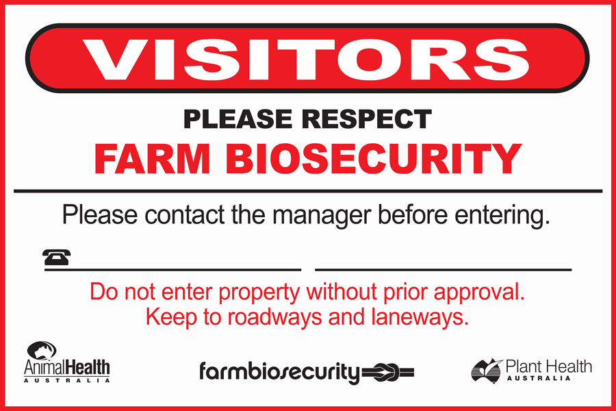 Sign Biosecuity Poly 600x400