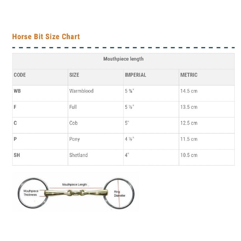 Bit Cavalier Loose Ring Training Snaffle Bit With Gold Mouth
