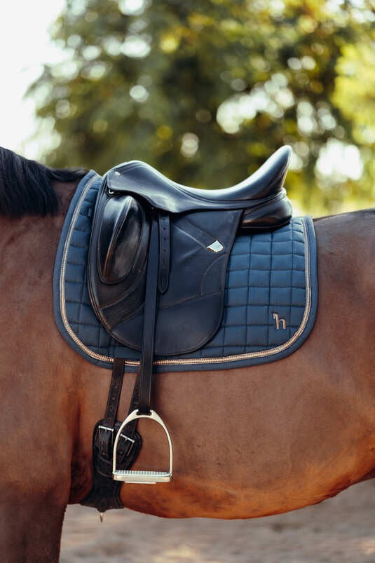 Horze Munich Dressage Reflecting Pond Blue Saddle Pad Full