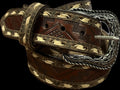 Roper Aztec Embossed 1.1/2" Mens Belt - Genuine Leather Brown