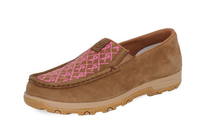 TWISTED X WOMENS PINK CELLSTRETCH SLIP ON - BROWN/PINK [SZ:6.5]