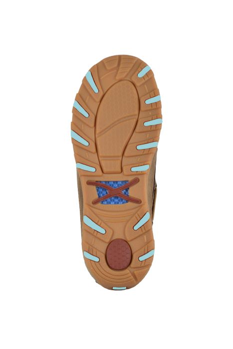 TWISTED X WOMENS CELLSTRETCH SLIP ON  - BROWN/AQUA [SZ:7.0]
