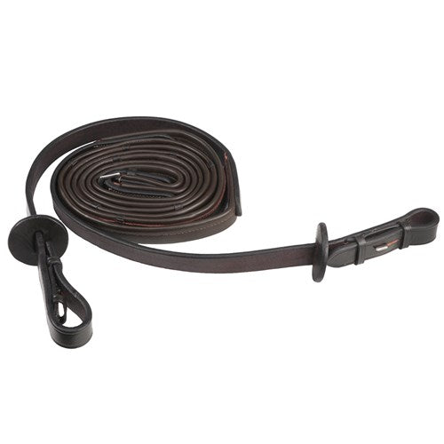 Reins Jeremy & Lord Leather Grip Stop Reins 4'9 - Brown
