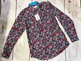 Just Country Georgie Half Button Print Workshirt - Navy Floral Wwls2253