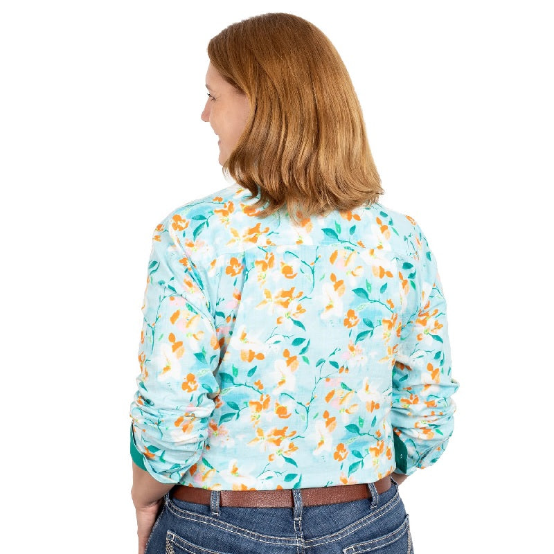 Just Country Abbey Full Button - Sky Citrus Flowers