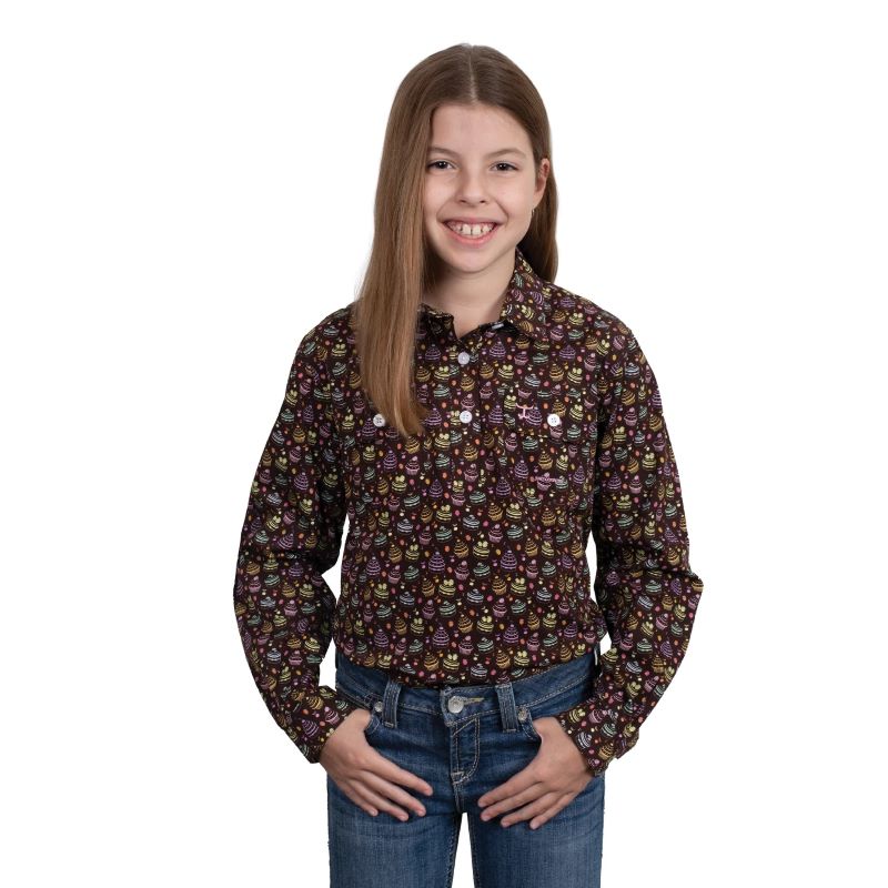 JUST COUNTRY HARPER GIRLS SHIRT - CHOCOLATE CUPCAKES [SZ:XS]