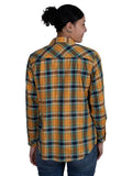 JUST COUNTRY ABBEY FULL BUTTON PRINT WORKSHIRT - MUSTARD/NAVY PLAID [SZ:10]