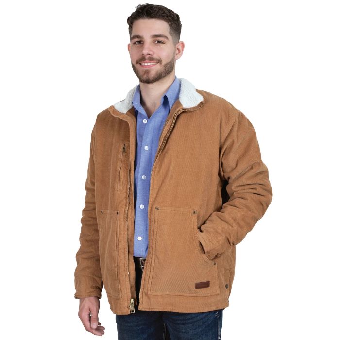JUST COUNTRY MENS DIAMANTINA CORDUROY SHERPA - CARAMEL [SZ:2XS]