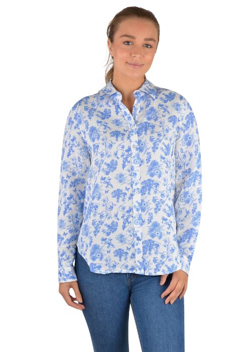 THOMAS COOK BONNIE WOMENS L/S SHIRT [SZ:8 CL:BLUE/WHITE]