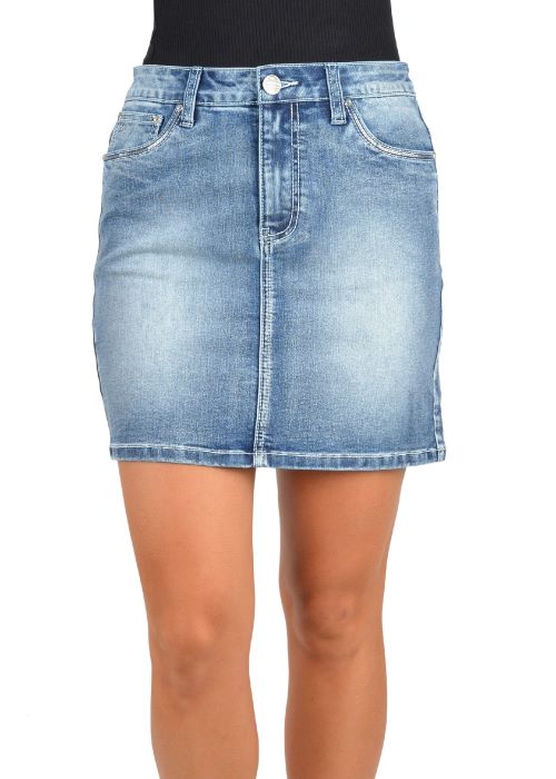 PURE WESTERN WOMENS VICKI DENIM SKIRT [SZ:6 CL:MOONSHINE]