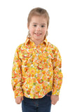 Hardslog Barbara Kids Half Placket Longsleeve Shirt - Yellow