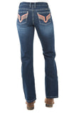 Pure Western Aztec Womens Boot Cut Jeans - 34" Leg - Darkest Night